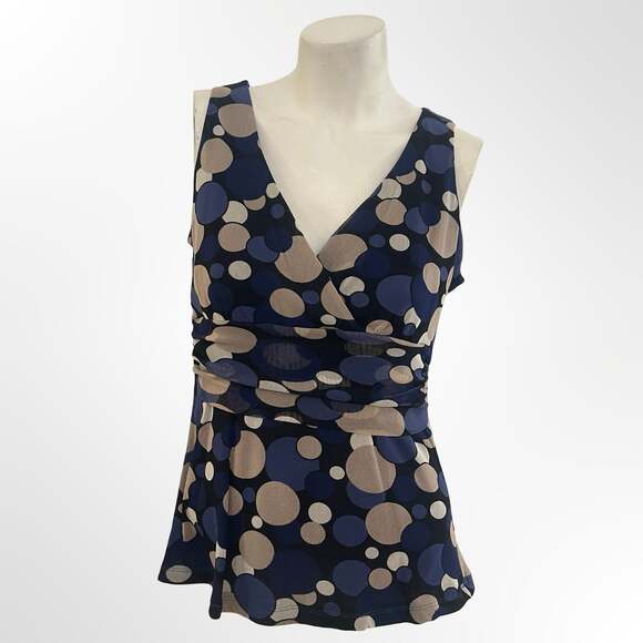 I.N.C. International Concepts Tops - I.N.C. International Concepts Sleeveless Ruched Polka Dot Blouse
